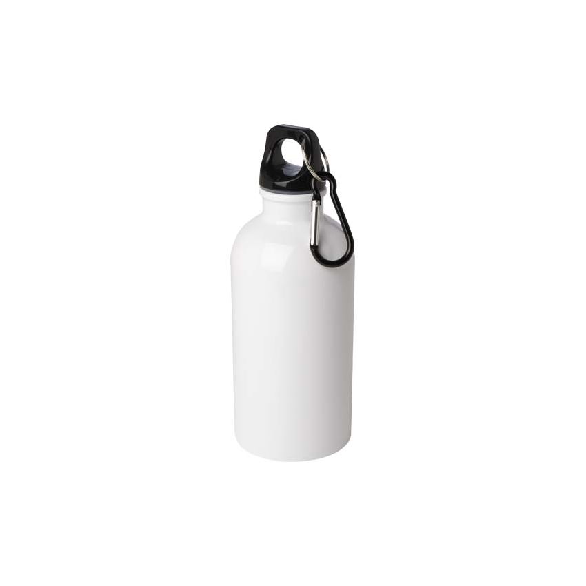 400 ml RCS certified single wall stainless steel water bottle with carabiner 