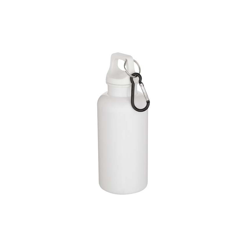 RCS Oregon 400 ml solid colour recycled plastic water bottle with carabiner