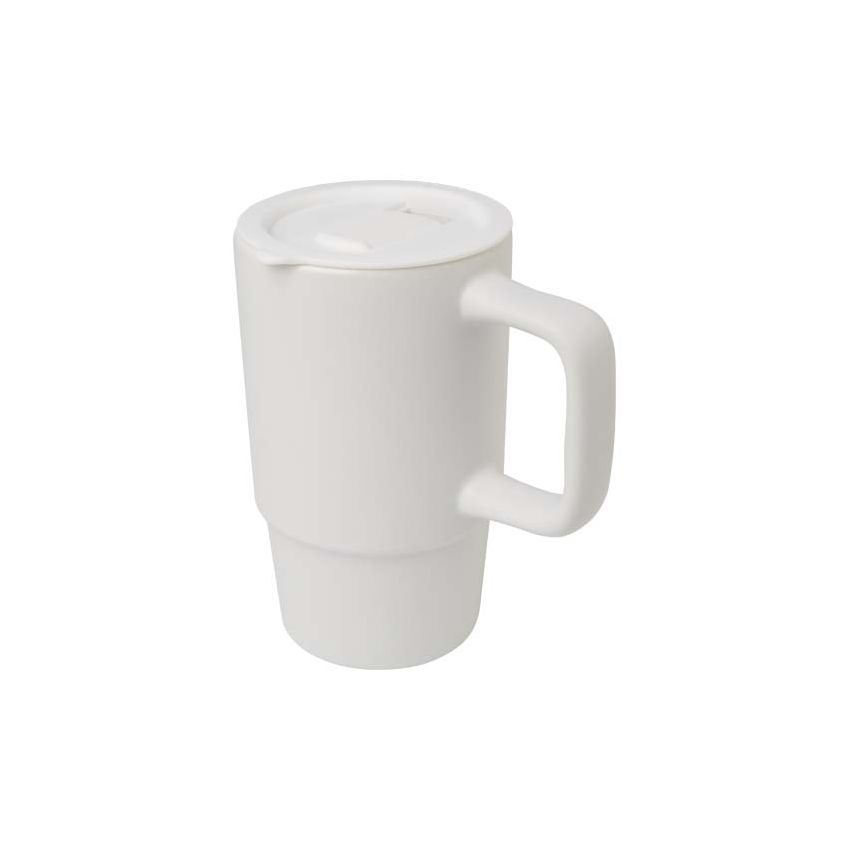 450 ml ceramic mug with plastic lid 