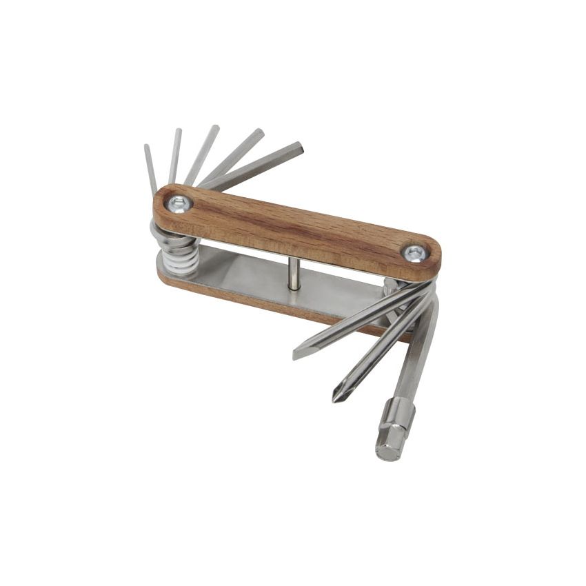 8-in-1 wooden multi-tool for bicycles 
