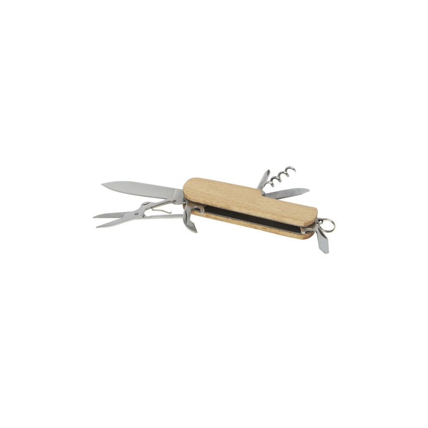 Wooden pocket knife with 7 functions 
