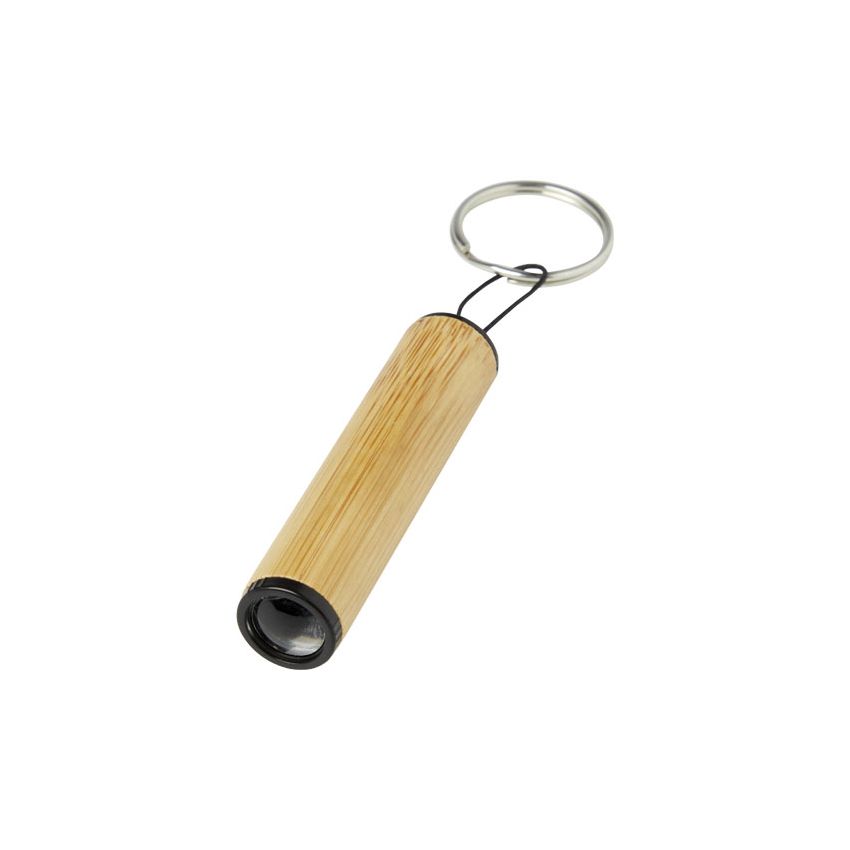 Bamboo keyring with light 