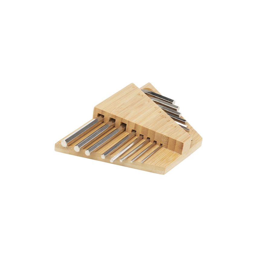 Set of tools with bamboo hex keys 