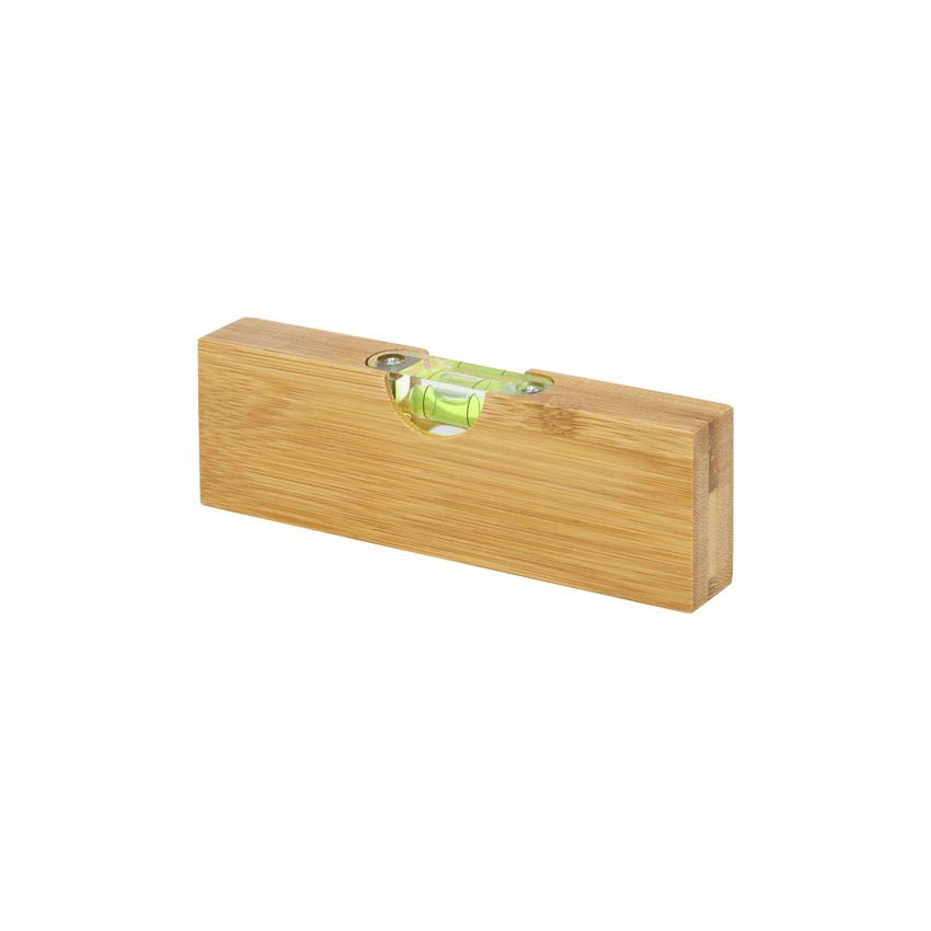 Bamboo spirit level with bottle opener 