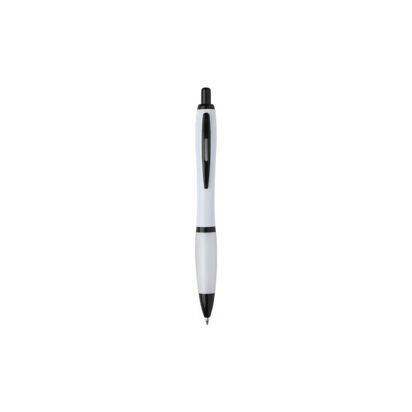 Recycled plastic ballpoint pen with black details (black ink) 