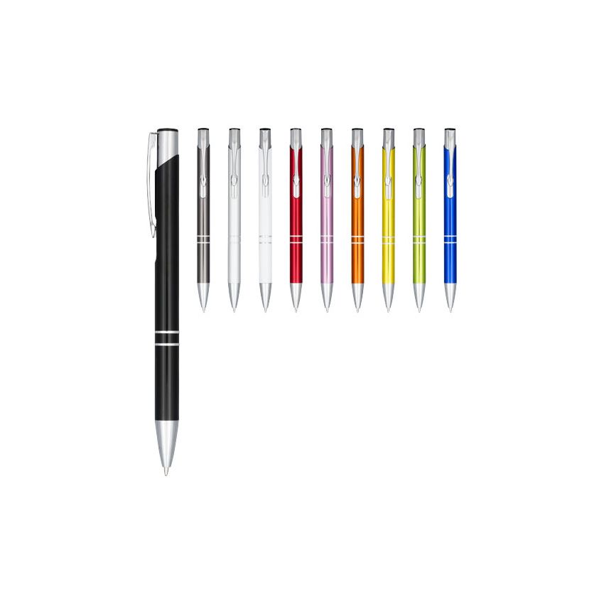 Anodised aluminium click-action ballpoint pen 