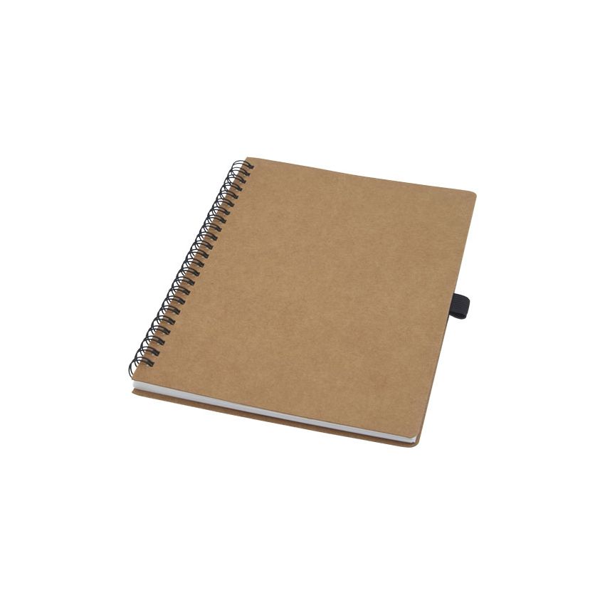 A5 ring binder notebook in recycled cardboard with stone paper 