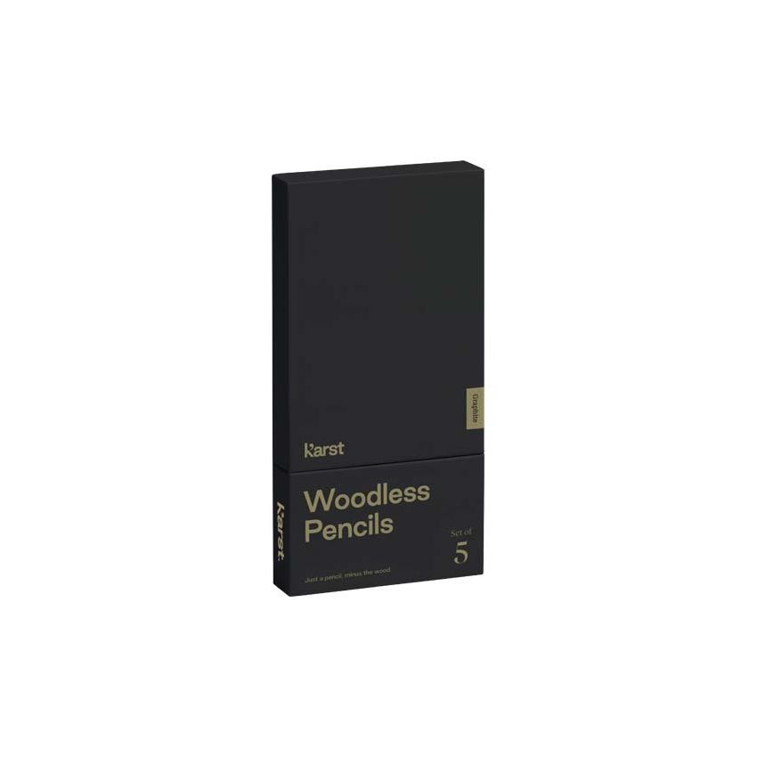 Set of 5 Karst® woodless 2B graphite pencils