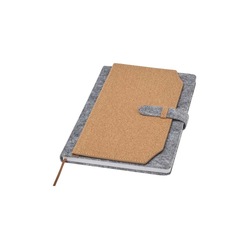 A5 recycled felt and cork notebook 