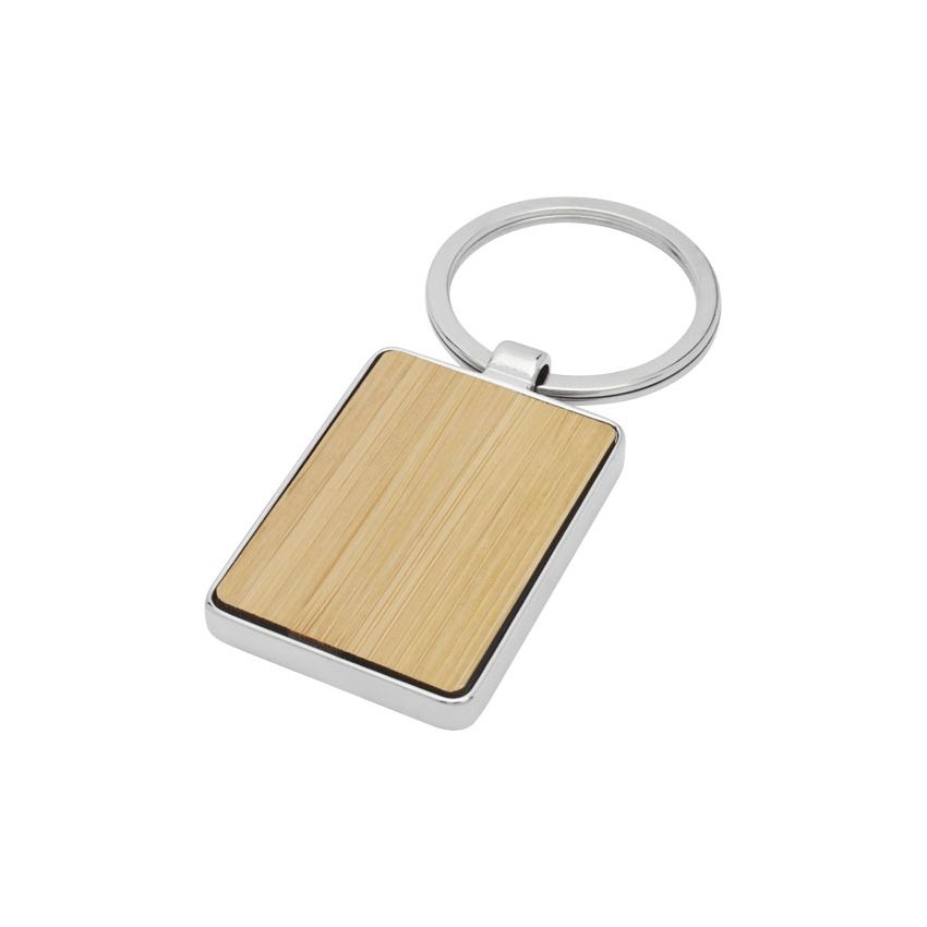 Rectangular bamboo keyring 