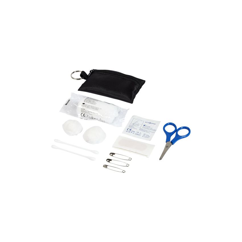 16-piece first aid kit with keyring 