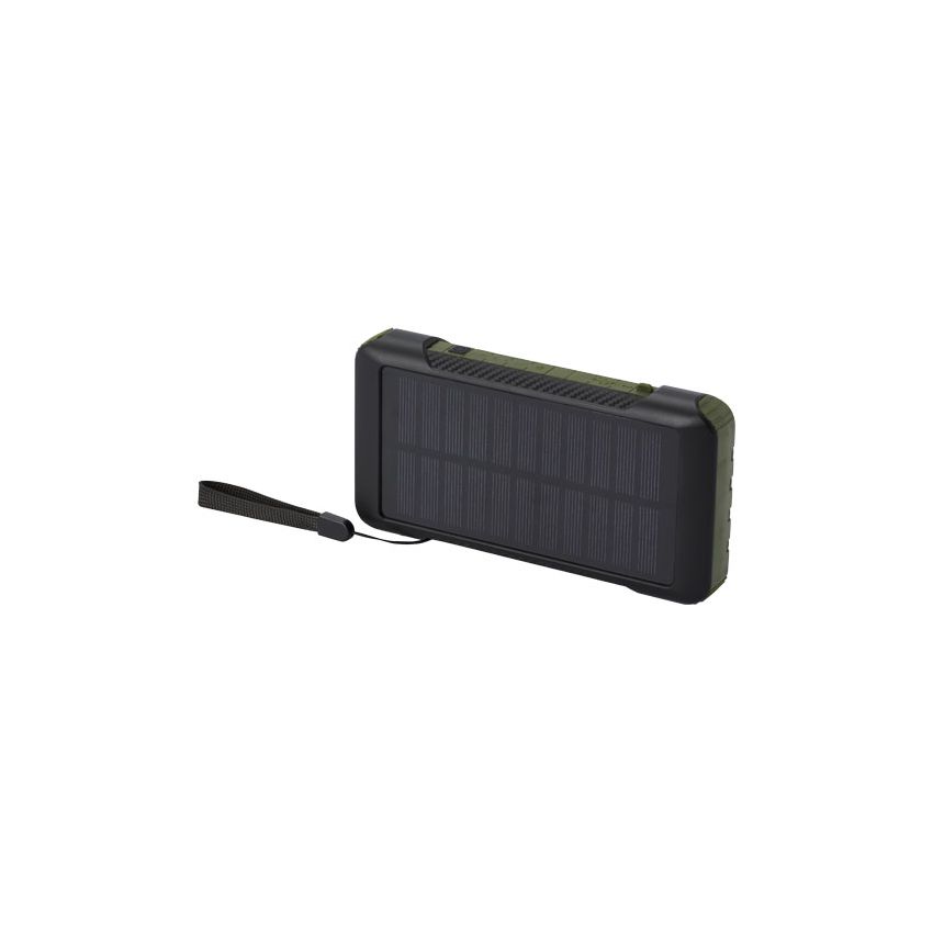 10,000 mAh solar power bank with dynamo in RCS recycled plastic 