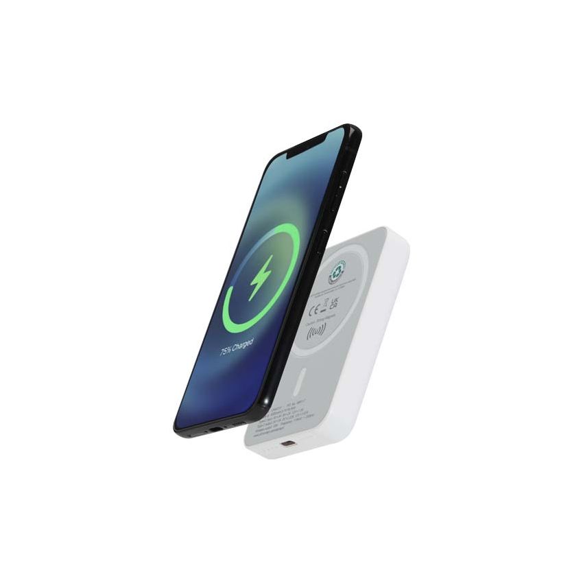 5,000 mAh 15 W Magnetic Wireless Powerbank with 20 W PD - made from recycled plastic 