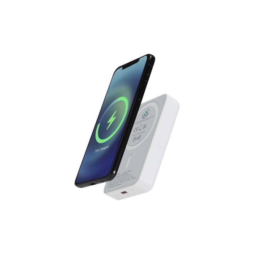 10,000 mAh 15W Magnetic Wireless Power Bank with 20W PD – made from recycled plastic 
