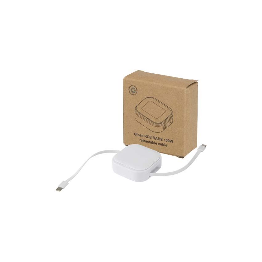 100W Recycled 5-in-1 Retractable Data Sync and Fast Charging Cable with Smartphone Tool Kit 