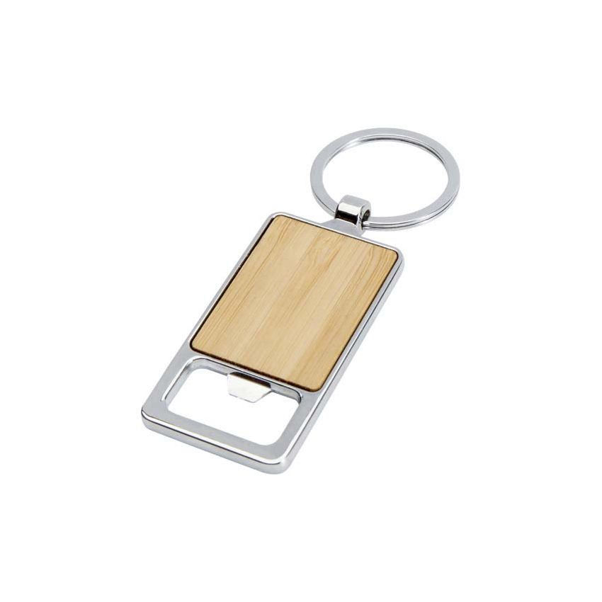 Bamboo keyring with bottle opener 