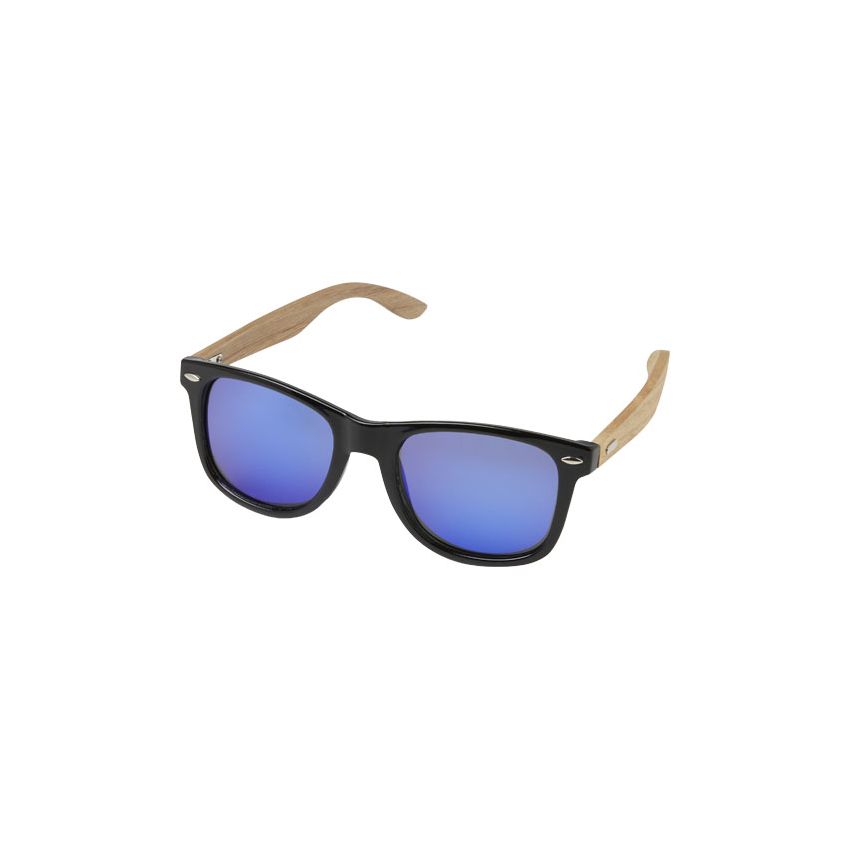Mirrored polarised sunglasses in RPET/wood in 