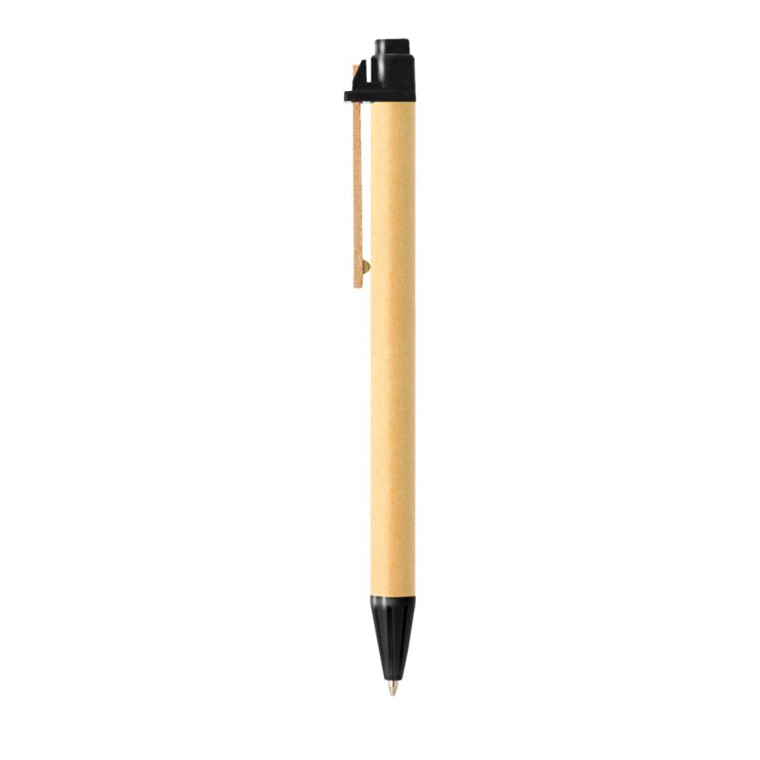 Recycled Cardboard Ballpoint Pen with Wooden Clip