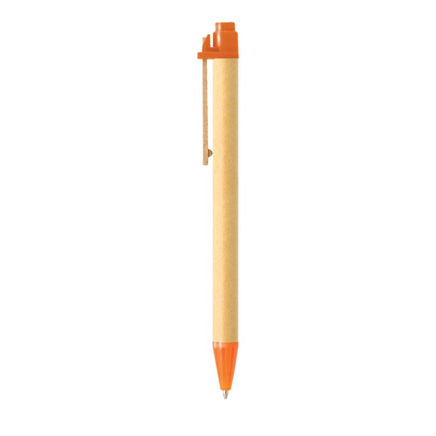 Recycled Cardboard Ballpoint Pen with Wooden Clip