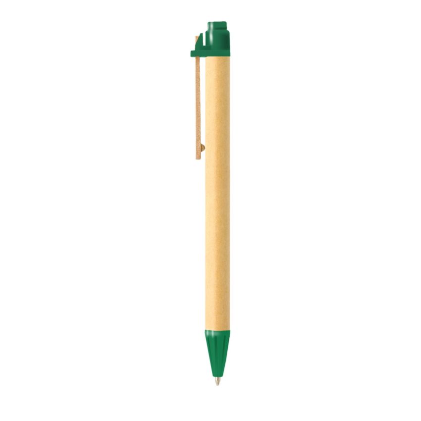 Recycled Cardboard Ballpoint Pen with Wooden Clip