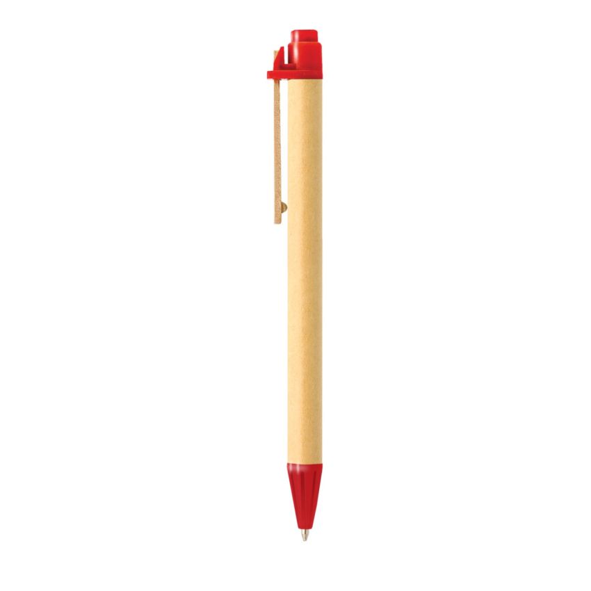 Recycled Cardboard Ballpoint Pen with Wooden Clip