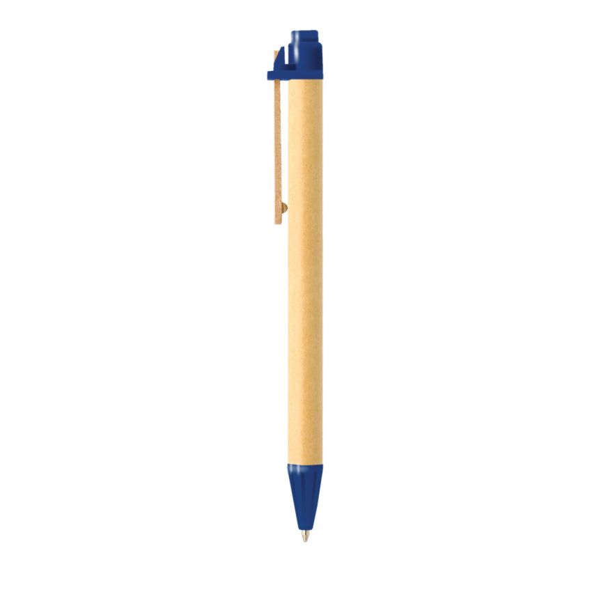 Recycled Cardboard Ballpoint Pen with Wooden Clip