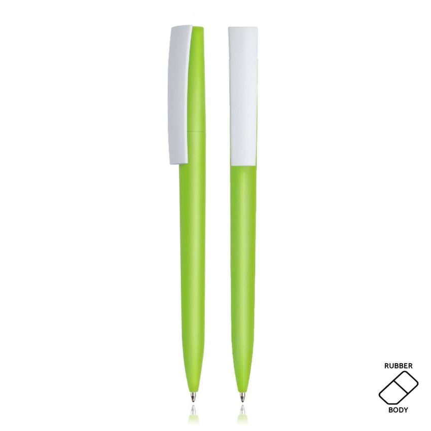 Rubby Ballpoint Pen in plastic, with rubber finish