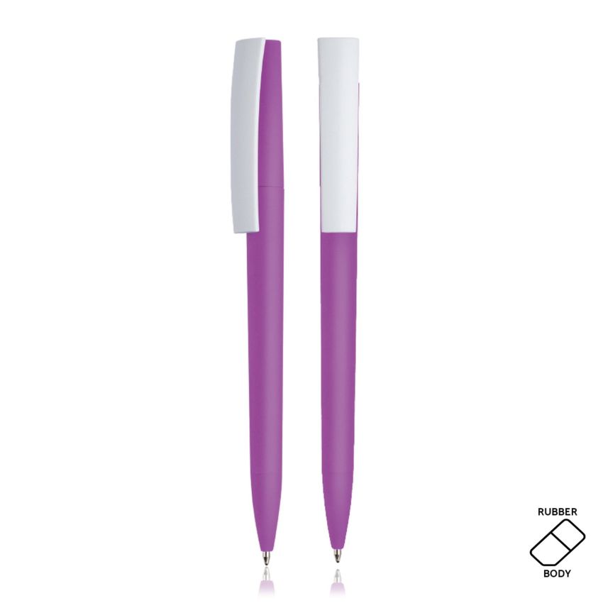 Rubby Ballpoint Pen in plastic, with rubber finish