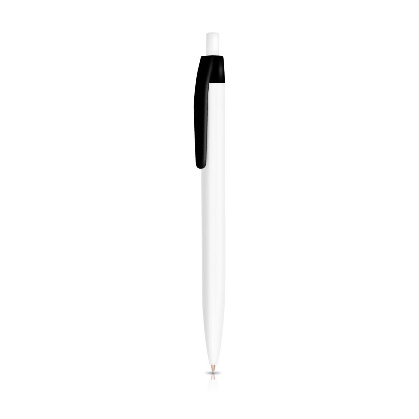 Plastic Ballpoint Pen with Coloured Clip