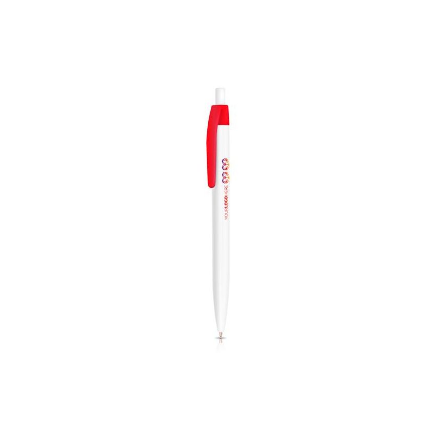 Plastic Ballpoint Pen with Coloured Clip