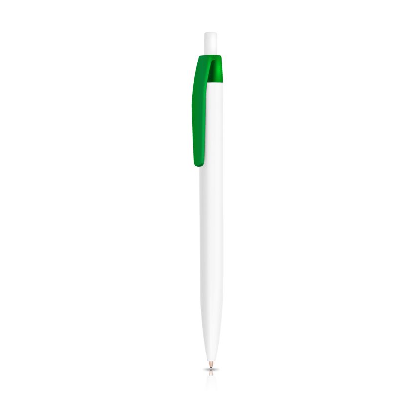 Plastic Ballpoint Pen with Coloured Clip