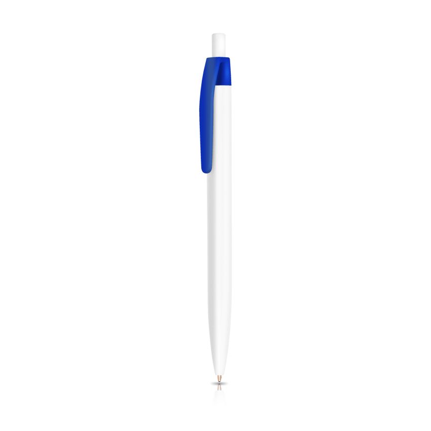 Plastic Ballpoint Pen with Coloured Clip