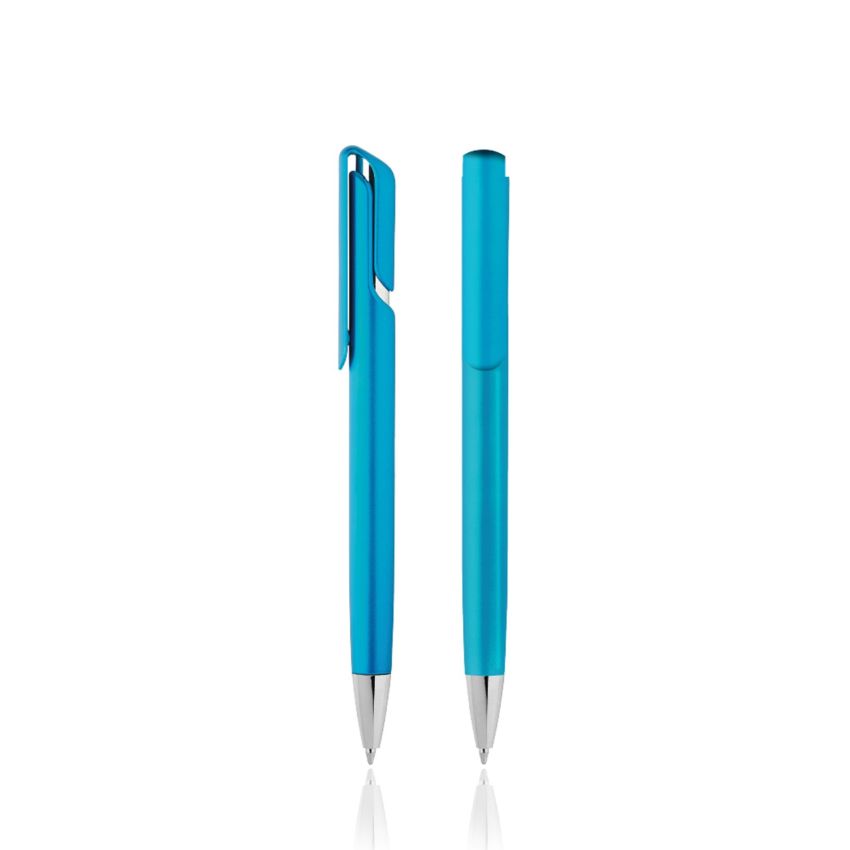 Plastic Ballpoint Pen with Metallic Colour