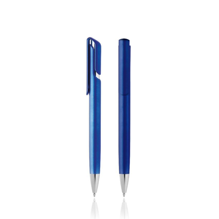 Plastic Ballpoint Pen with Metallic Colour