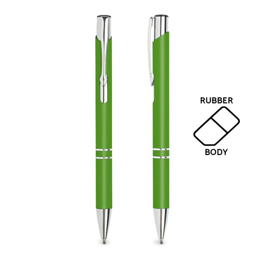 Aluminium ballpoint pen with rubber finish