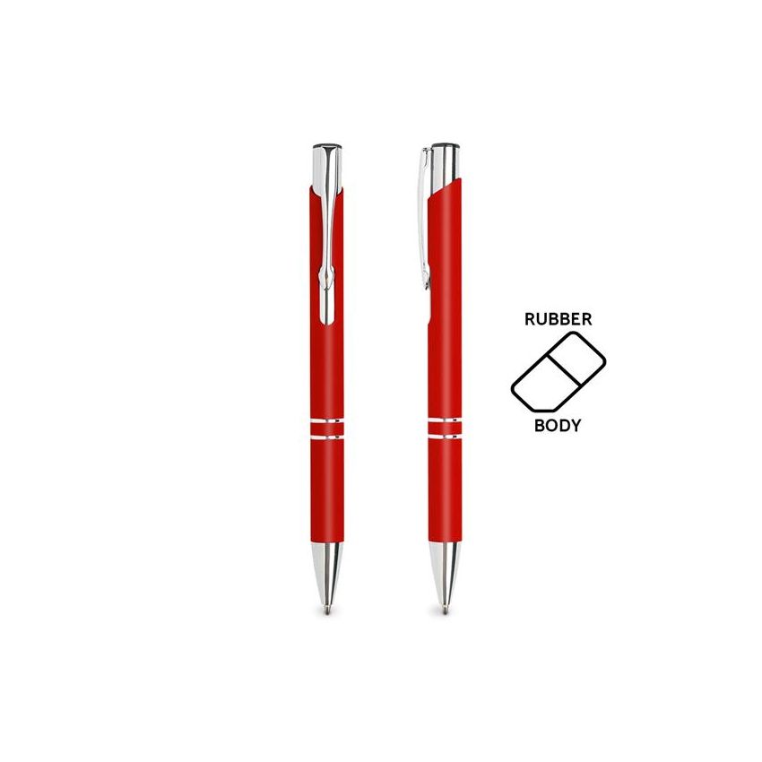 Aluminium ballpoint pen with rubber finish