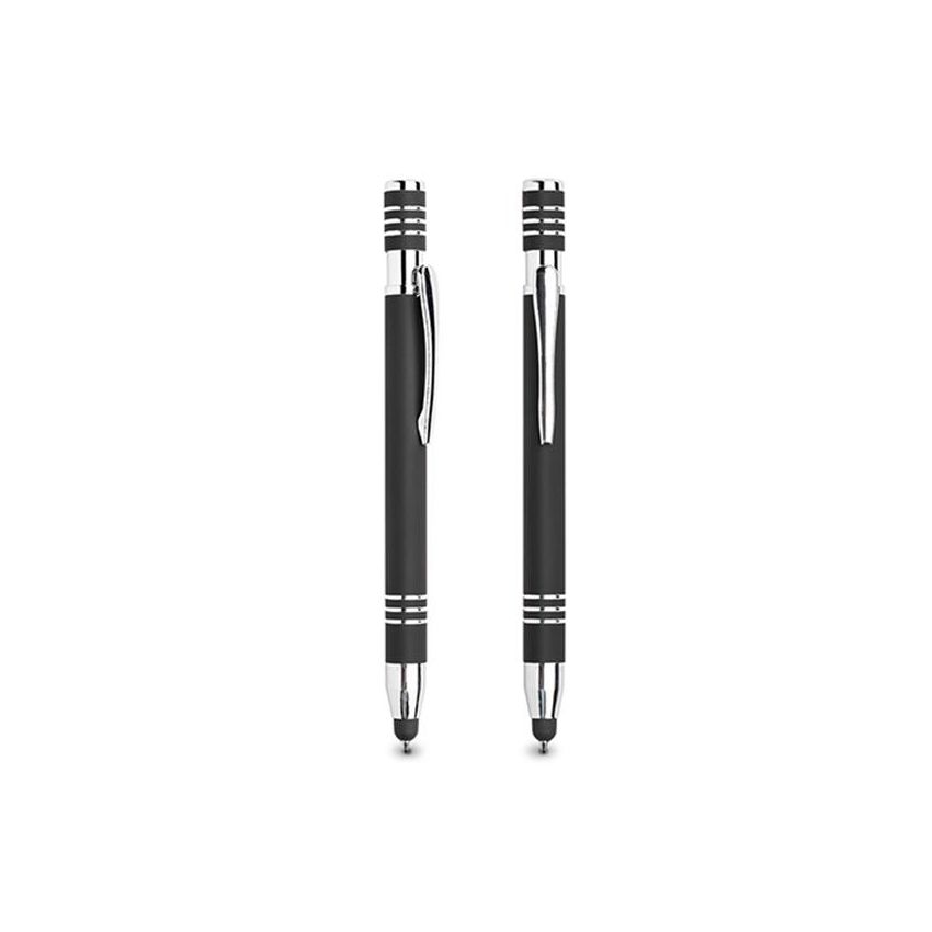 Chromed Aluminium Ballpoint Pen, with Rubber Finish, Touch