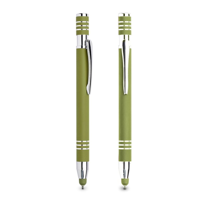 Chromed Aluminium Ballpoint Pen, with Rubber Finish, Touch