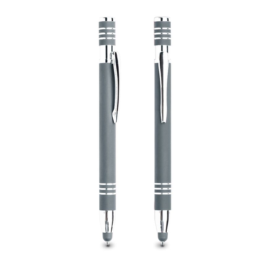 Chromed Aluminium Ballpoint Pen, with Rubber Finish, Touch