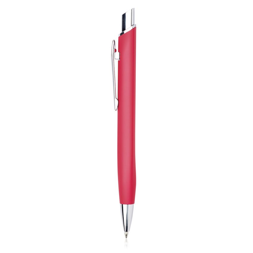 Chrome Metal Ballpoint Pen, with Rubber Finish