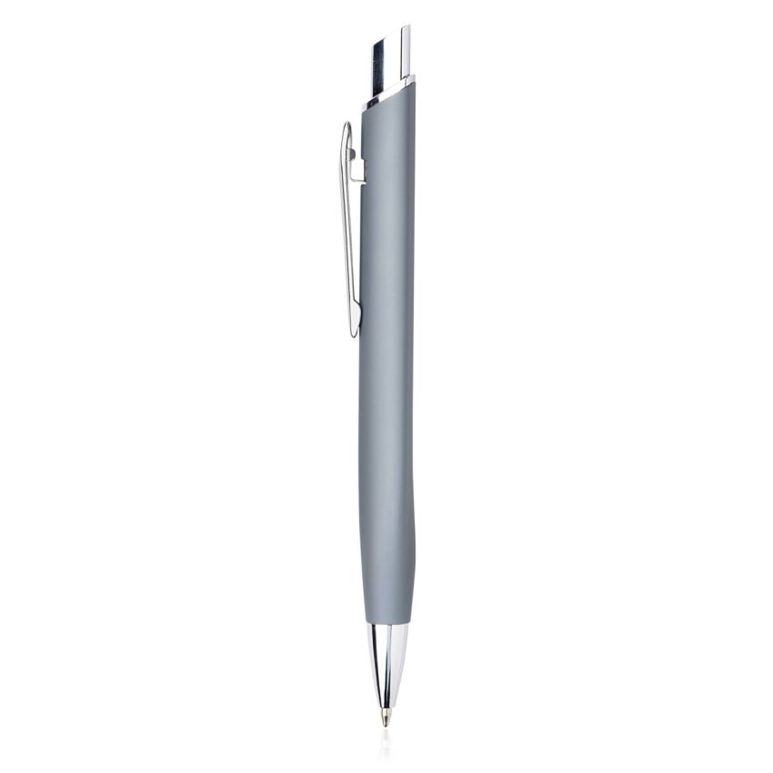 Chrome Metal Ballpoint Pen, with Rubber Finish
