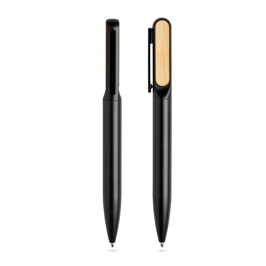 Bamtwist Metal Ballpoint Pen with Bamboo Details