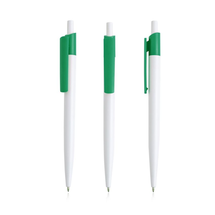 Recyclip Ballpoint Pen in Recycled ABS, Coloured Clip