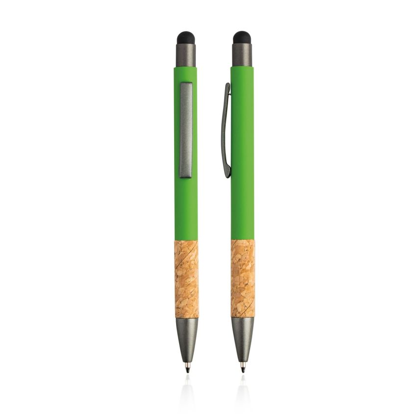 Merge Ballpoint Pen in aluminium and cork with rubber finish and touch