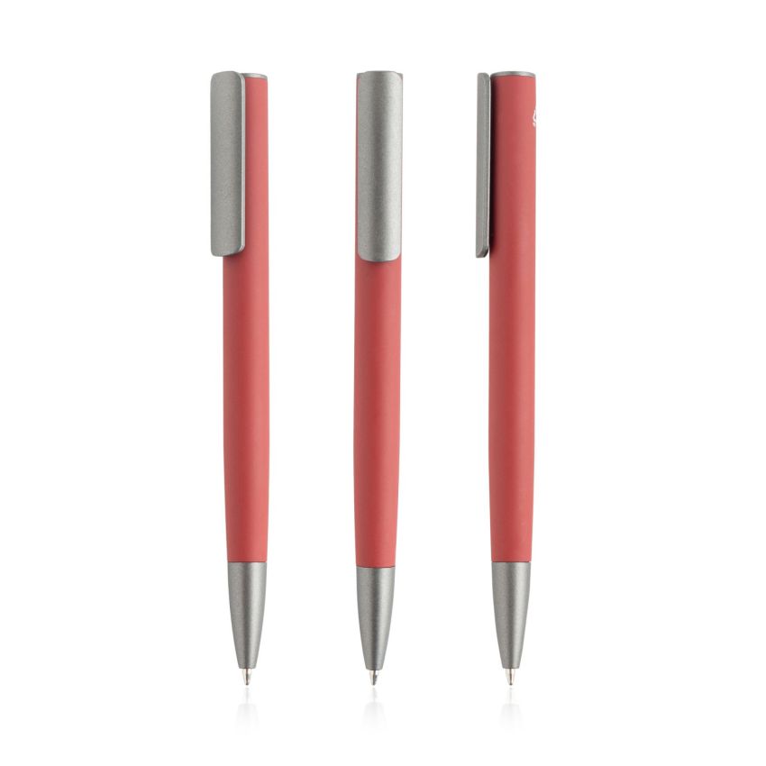 Recycled Aluminium Ballpoint Pen with Rubber Finish