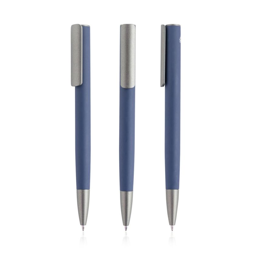 Recycled Aluminium Ballpoint Pen with Rubber Finish