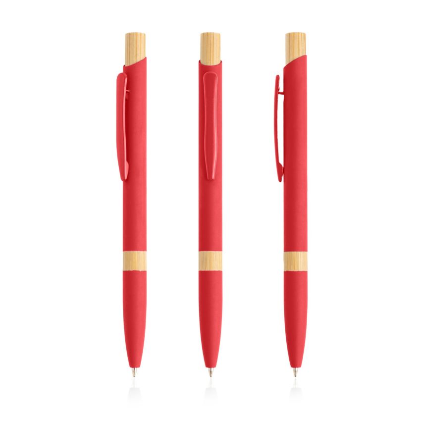 Aluminium Ballpoint Pen with Bamboo Details