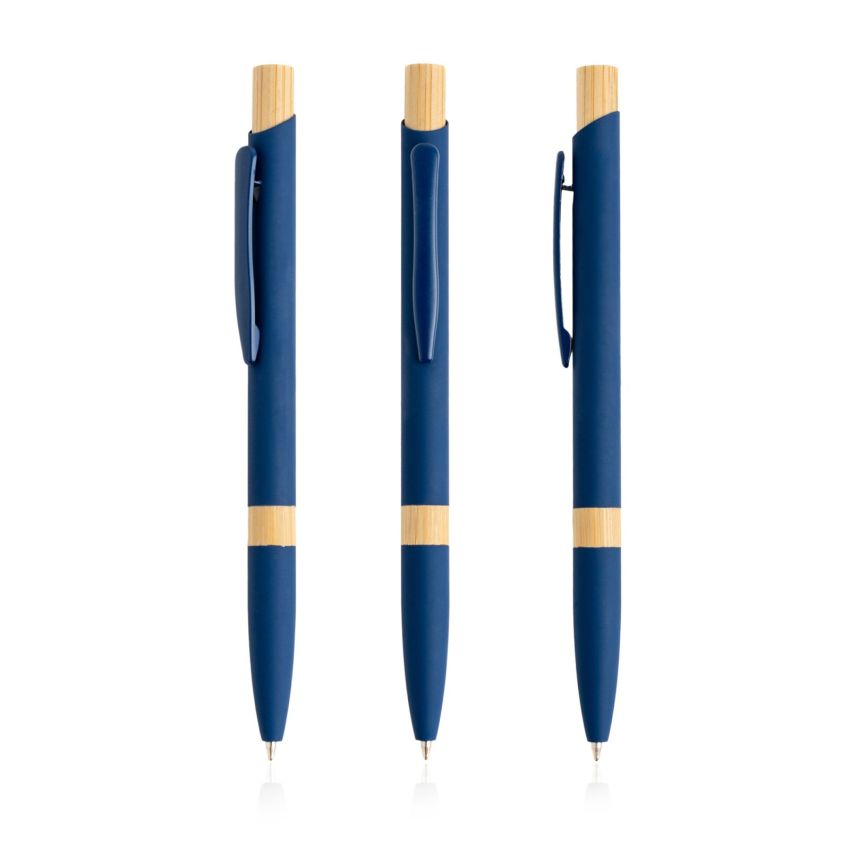 Aluminium Ballpoint Pen with Bamboo Details