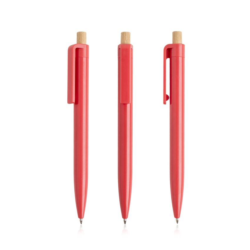 Recycled ABS Ballpoint Pen with Bamboo Detail