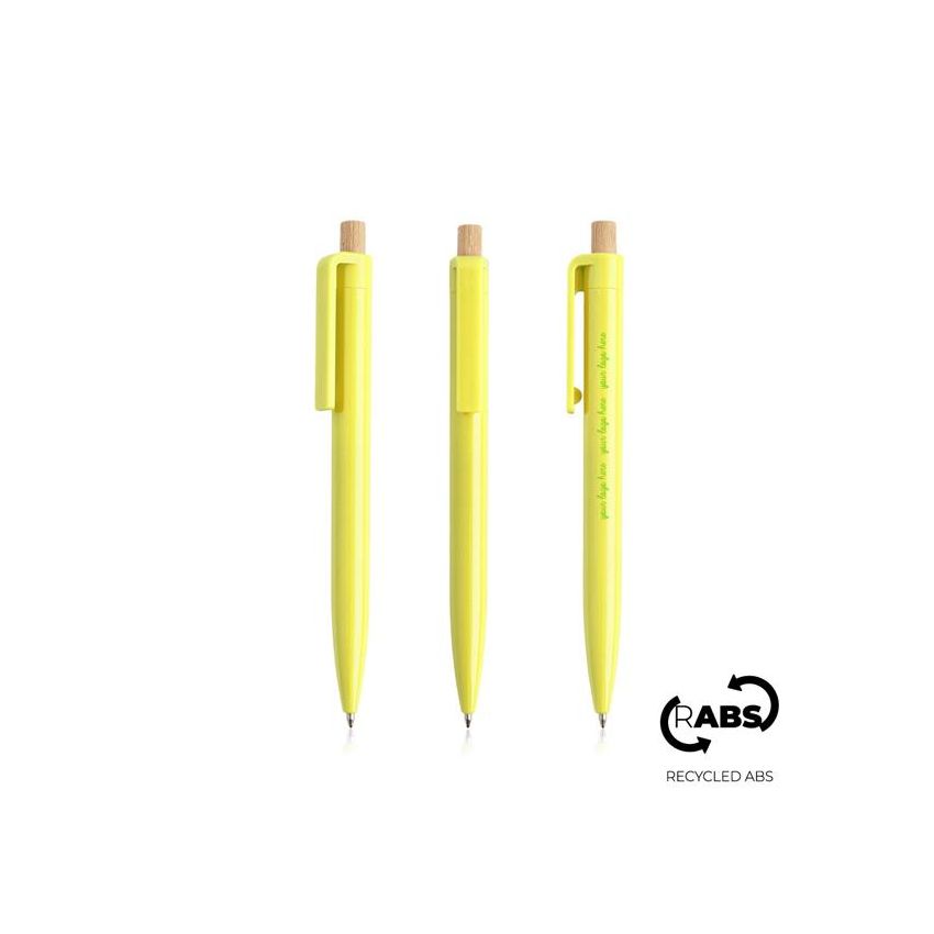 Recycled ABS Ballpoint Pen with Bamboo Detail
